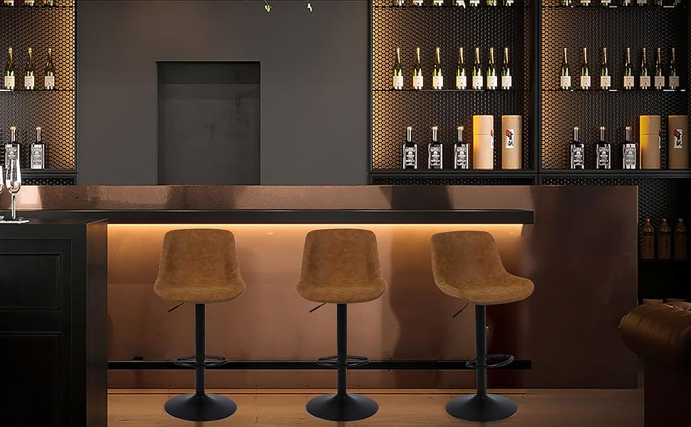 Flysky Counter Height Swivel Barstools Dining Chairs Adjustable Modern Bar Chairs, Tall Armless PU Leather Kitchen Island Stool Flysky Counter Height Swivel Barstools Dining Chairs Adjustable Modern Bar Chairs, Tall Armless PU Leather Kitchen Island Stool