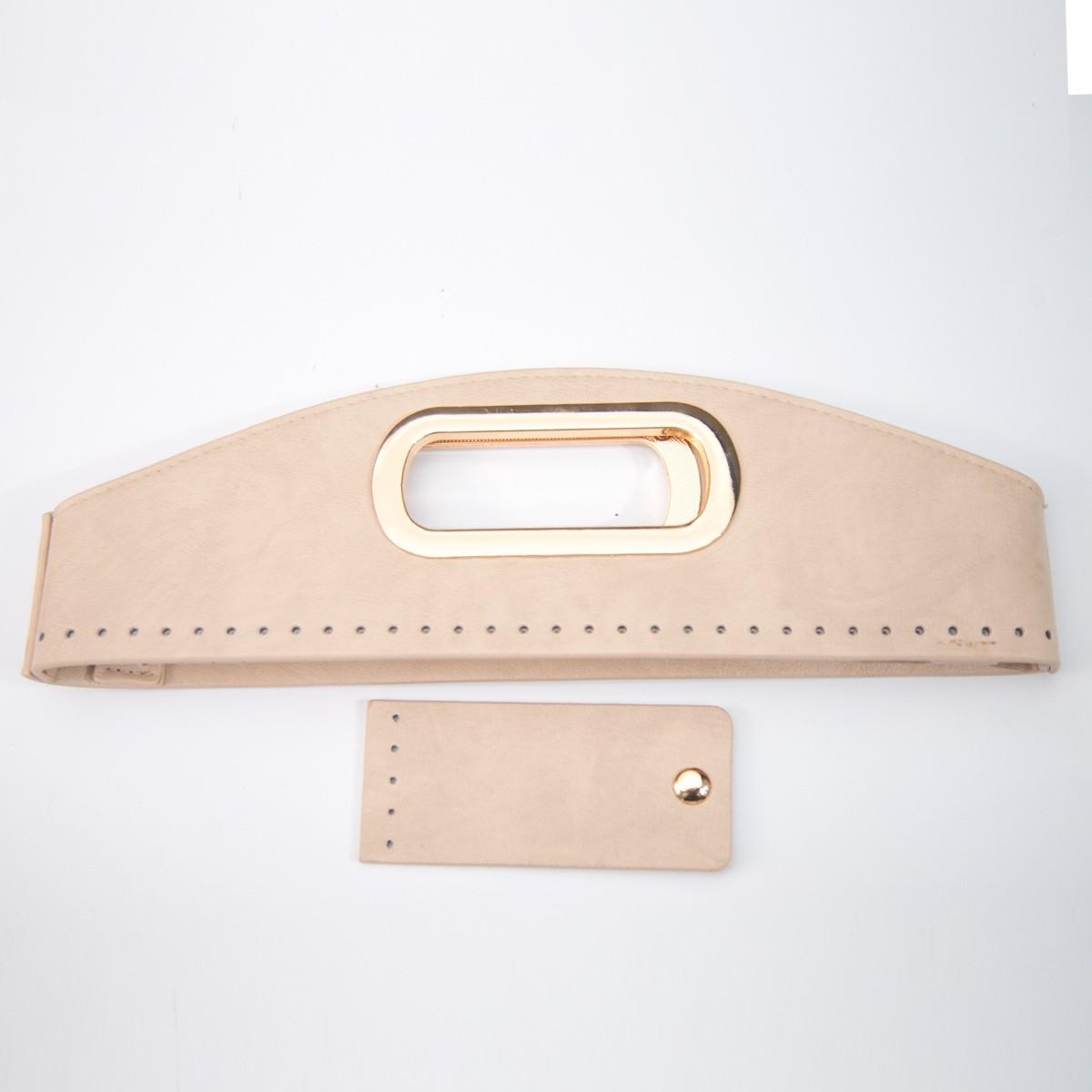 1piece Bag Handle Set, Integrated Bag Head with Carry Handle, Faux Leather Handbag Additions, DIY Wallet Making, Straw Bags Accessories