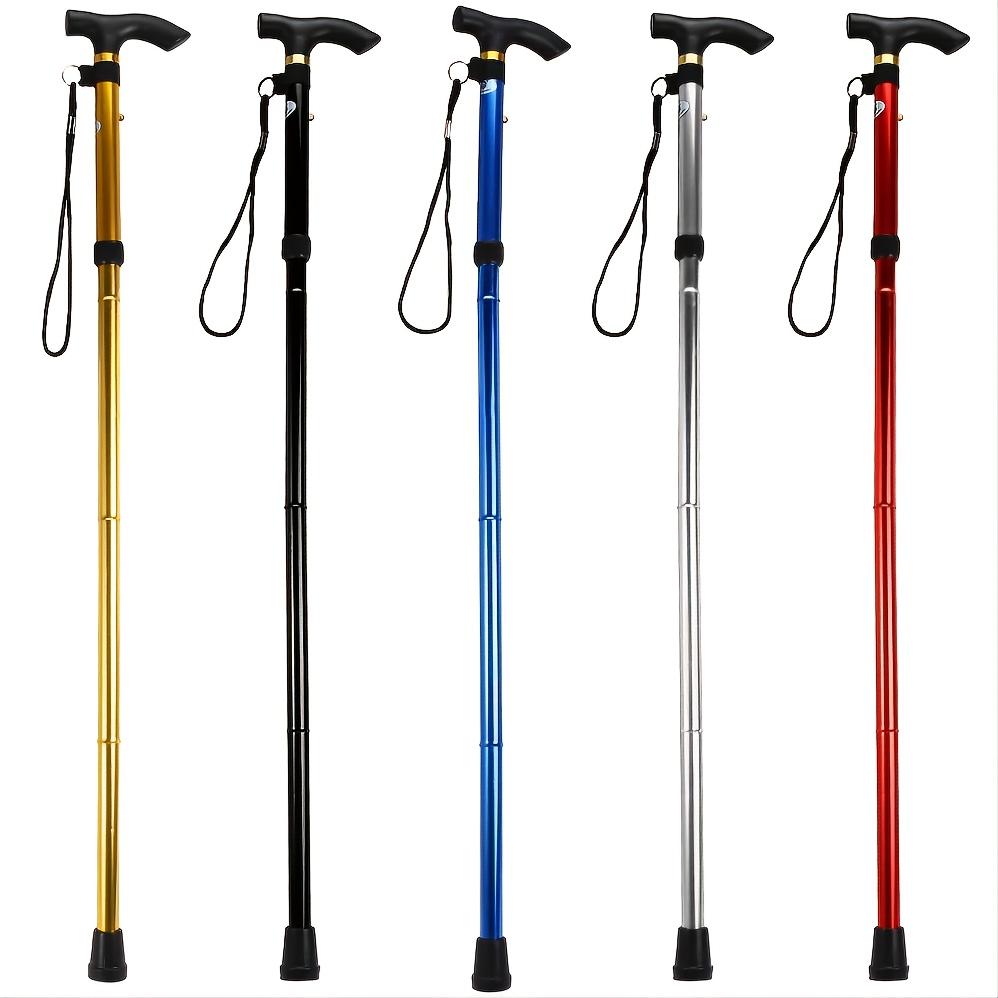 4-section Folding Ultra-light Adjustable Walking Stick, Telescopic Trekking Pole With Rubber Tip