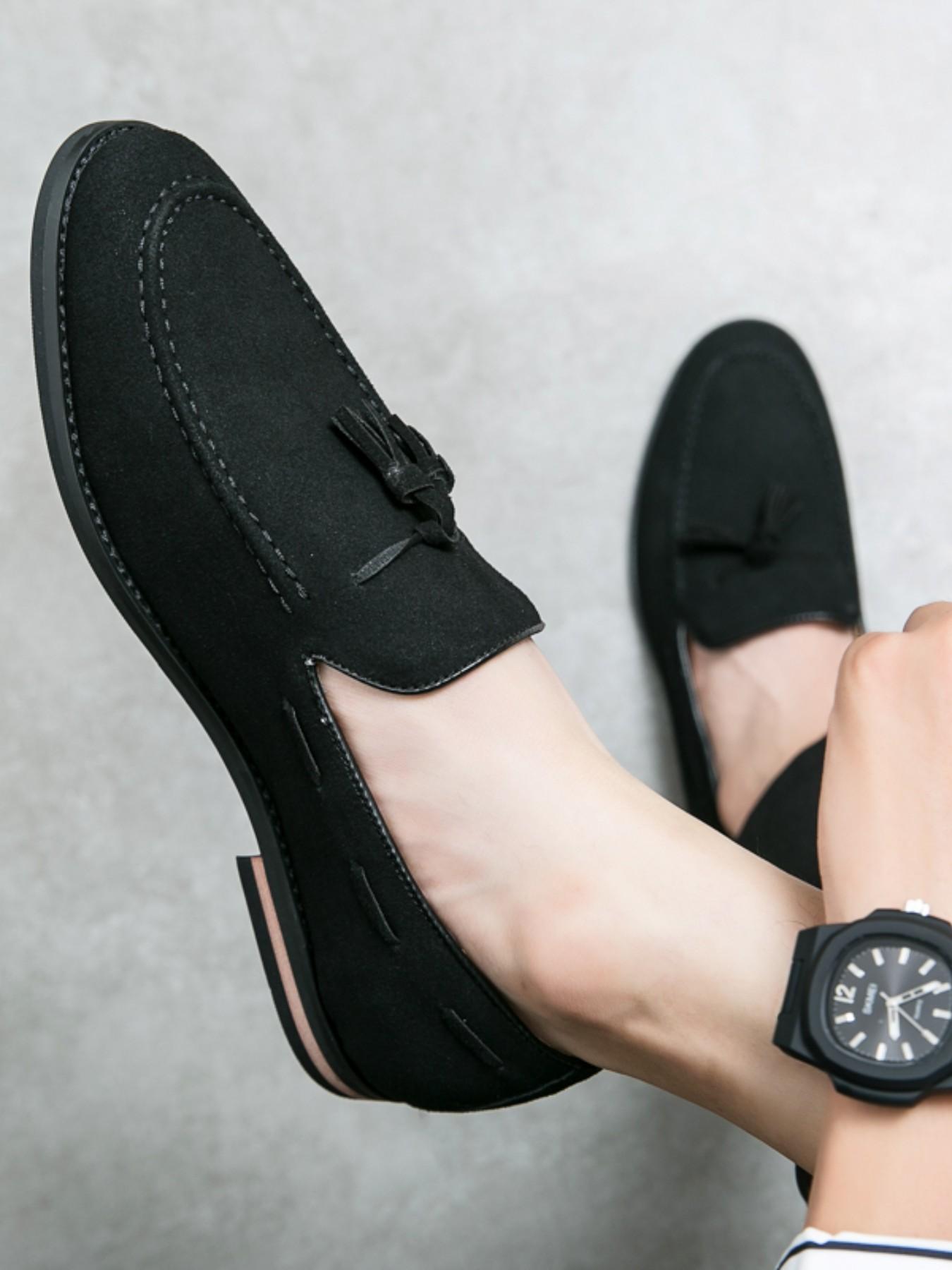 Men's Suede Lurex Loafers, Slip-On Casual Business Formal Shoes, Daily Wear Versatile Footwear, Comfortable and Stylish Design, Rubber