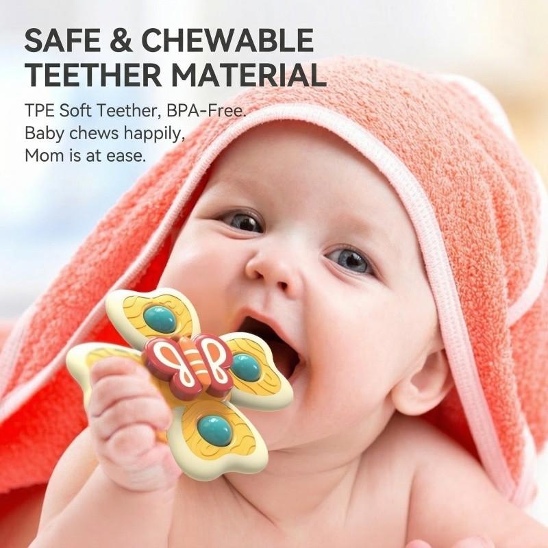 Fun Insect & Nature Theme Spinning Top Toy, Perfect Sensory Gift for Kids, Ideal for Windows, Bathtubs, Travel, Play