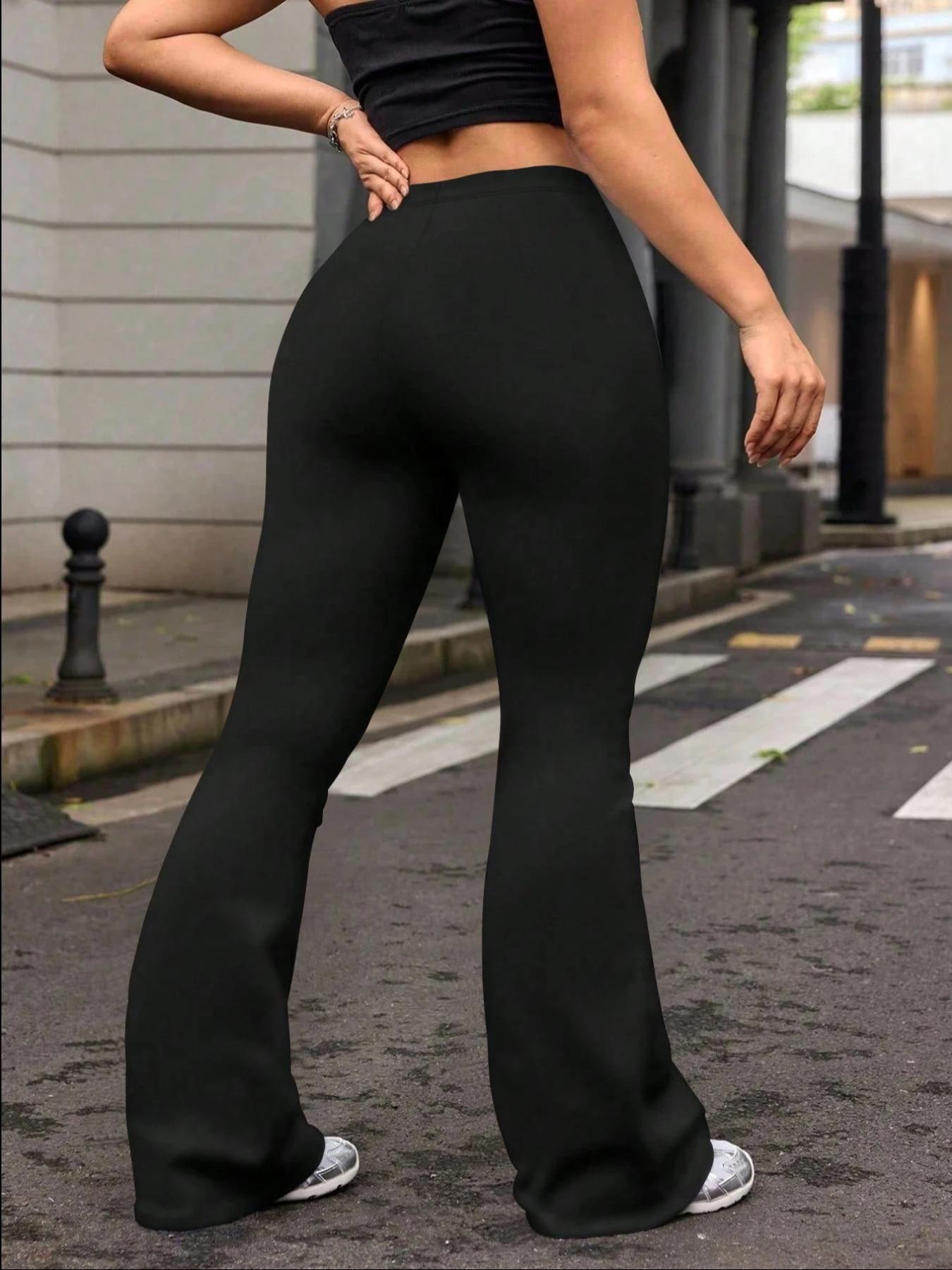 Women's Thin High Waist Slim Fit Bell Bottom Pants, Perfect for Sports Casual Home Wear, Comfortable and Stylish Leggings, Flared Yoga Bottoms