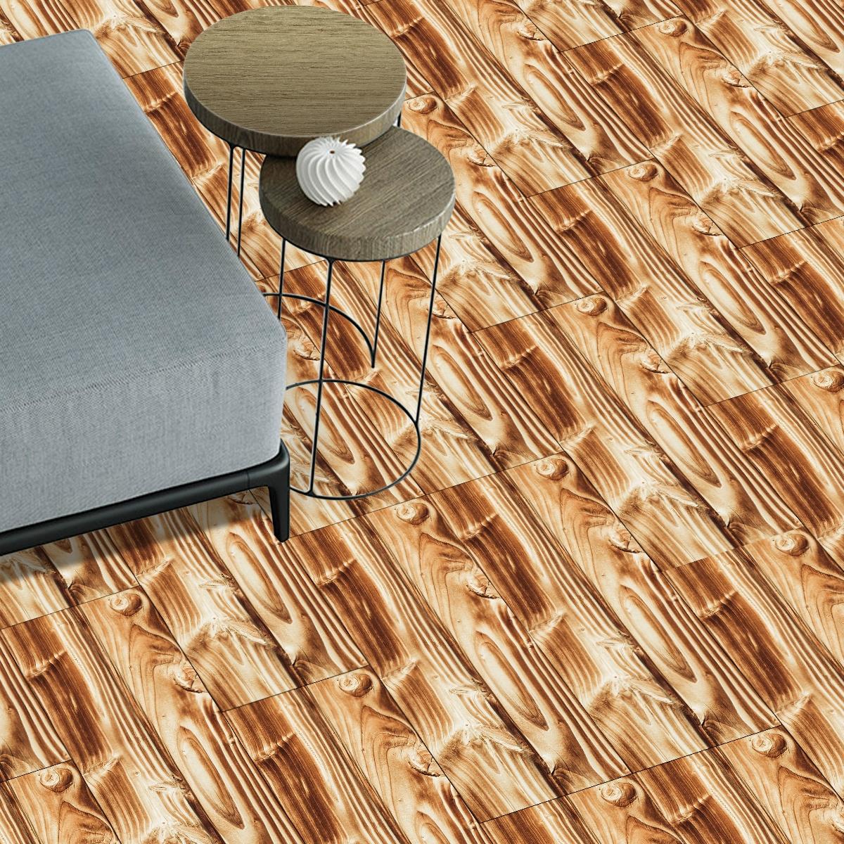 Dark High Gloss Wood Peel and Stick Floor Tiles, 5/10/20pcs 15.75x5.91in PVC, No Glue, Waterproof, Durable Flooring