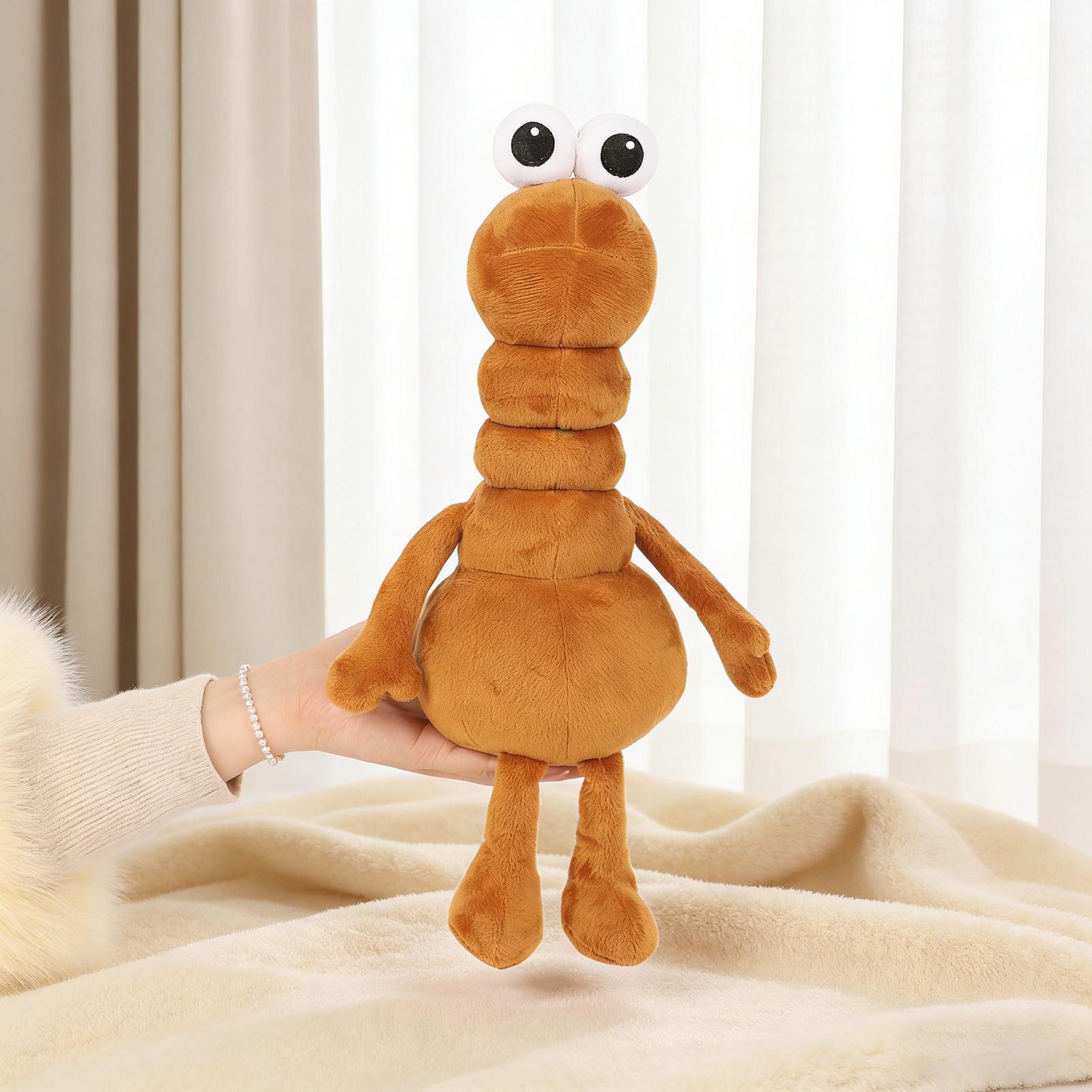 29cm/11.41in Marcus the Worm Plush Toy, Stress-Relieving Fun Plush with Cute Big Eyes, Therapeutic Pet-Like Soft Stuffed Animal, Popular Internet Meme & Unique Design, Perfect Birthday & Holiday Gift for Boyfriends & Friends