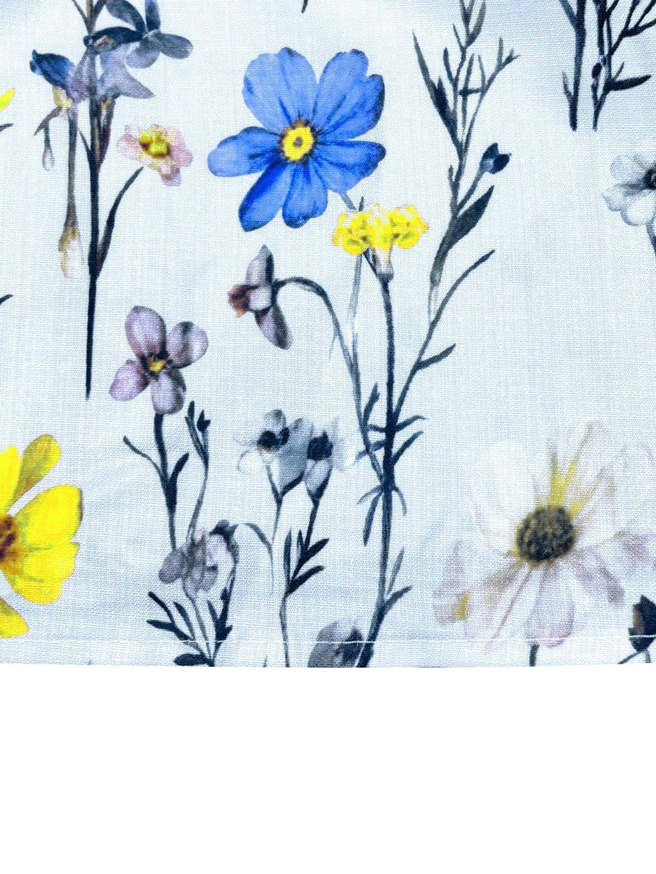 Fresh Wildflower Print V-Neck Bubble Sleeve Loose Doll Top, Casual Vacation Plus Size Shirt, Women's Fashion Blouse, Womenswear