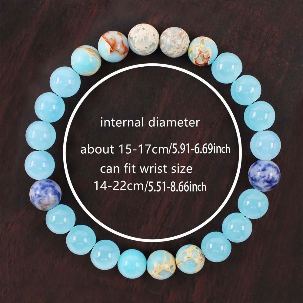 Amazonite Bracelet Brings Good Luck And Wealth Relieve Tension And Irritability, Enhance Healing Crystal Bead Gorgeous Gemstone Jewelry Energy Girlfriend Boyfriend Souvenir Valentine Mother Anniversary New Year Christmas Halloween Birthday Gift