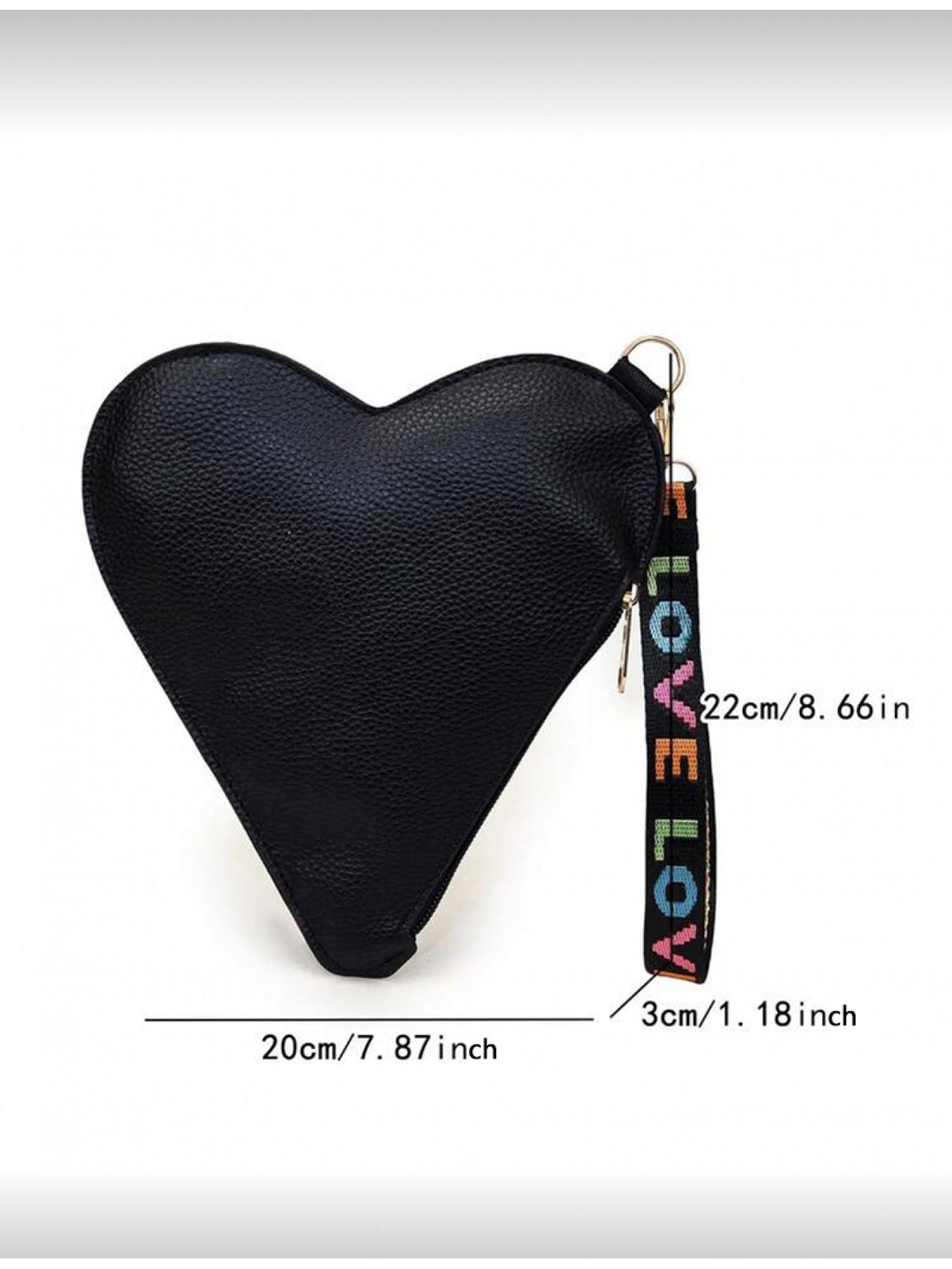 Women's Fashion Personalized Heart Shaped Solid Color PU Leather Mini Handbag Elegant Coin Wallet Retro Daily Work Commuter Wallet Handbag Chic Handbag Vintage Chic Purse