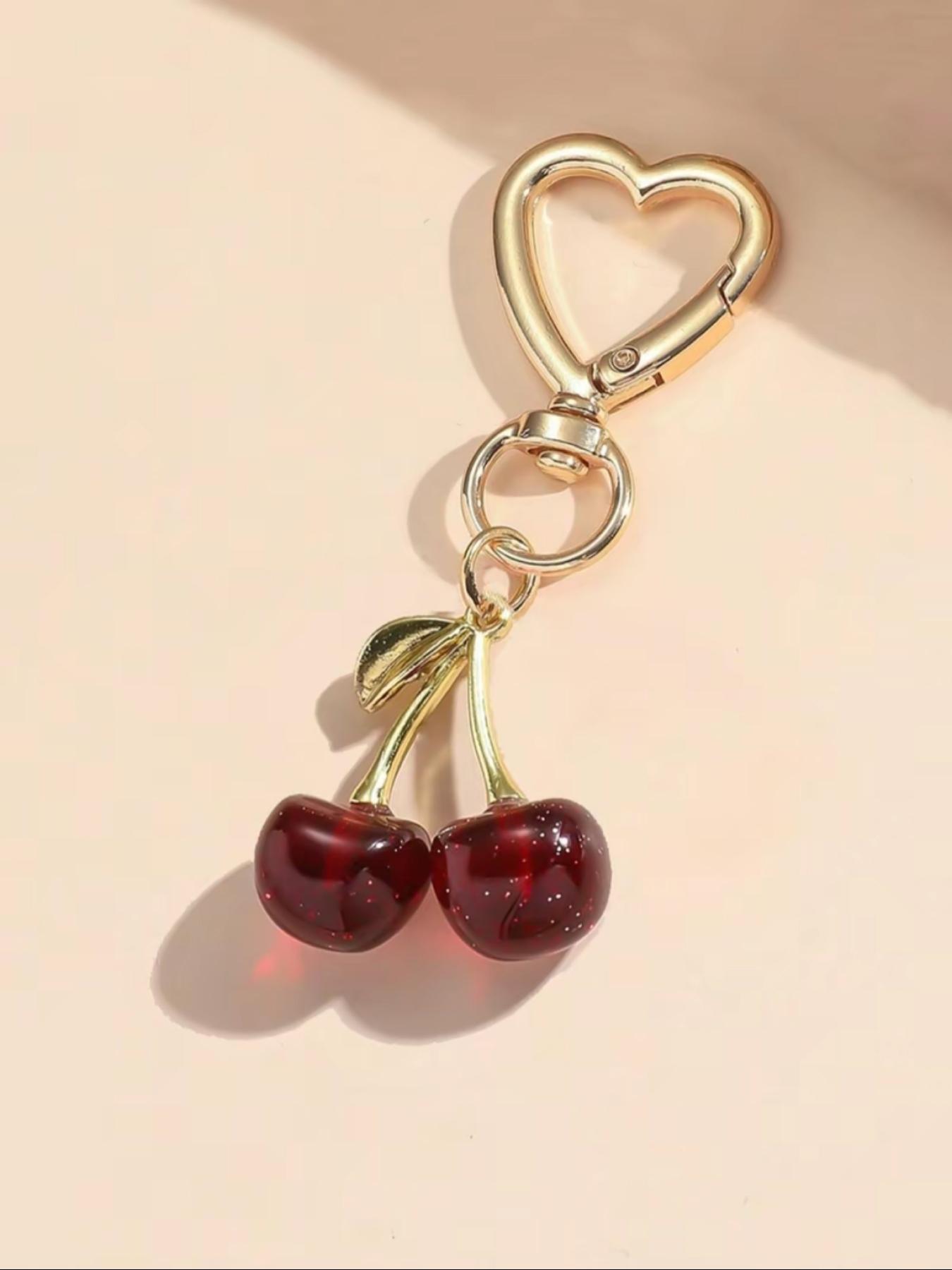 A fashionable and cute cherry pendant, bag pendant, suitable for daily wear, and also a surprising and exquisite small gift, Heart Design Charm