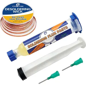 No Clean 10CC Solder Flux Paste for Electronics Soldering & Desoldering Wick