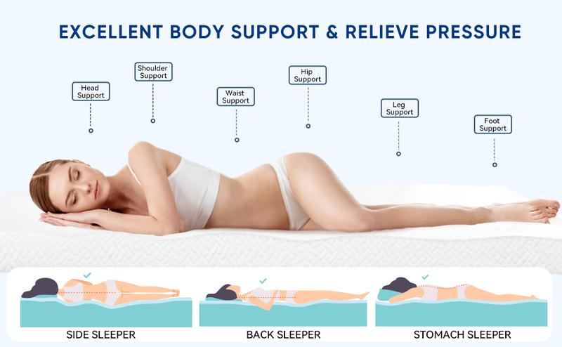 3 Inch Cooling Memory Foam Mattress Topper Twin Size, Gel-Infused Mattress Pad Cover for Back Pain,Bed Topper with Removable & Washable Bamboo Cover