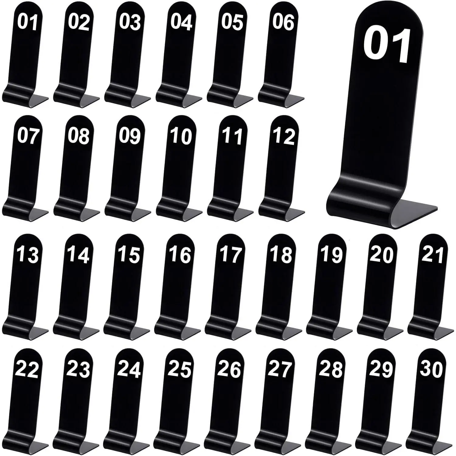 1-30 Table Order Numbers Restaurant Double Sided Acrylic Reception Number Stands Signs for Wedding Restaurant Seating Cafes Party Banquet(Black)