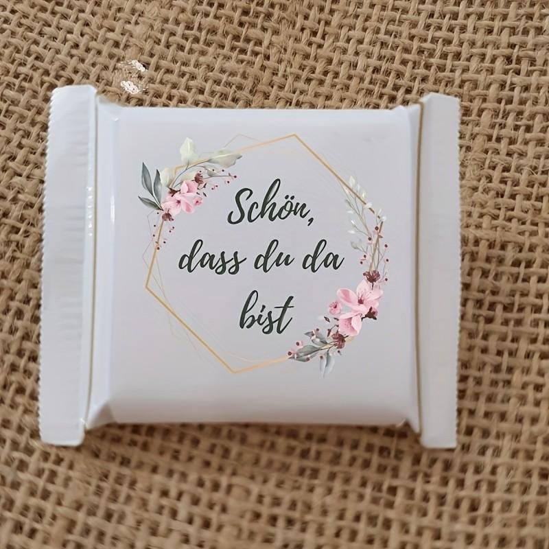 10 Pack Ritter Sport Mini Banderoles, Perfect Gift for Guests, Birthday Wedding Table Decor, Personalized Chocolate Wrappers