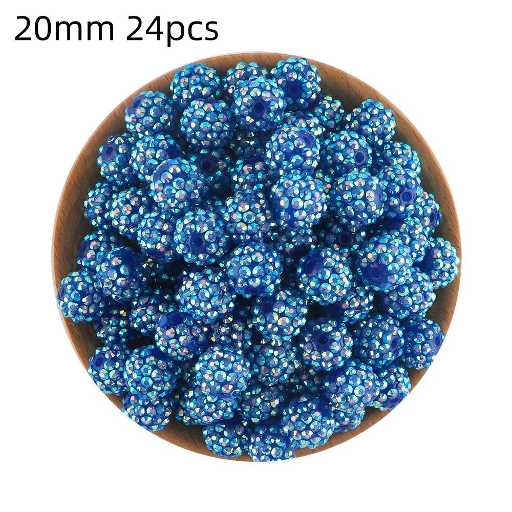 24pcs 14/16/20mm Resin Bayberry Ball Rhinestone Beads, Fashionable and Exquisite Acrylic Beads, Suitable for Pen Accessories, Bracelets Jewelry Making DIY Decorative Accessories