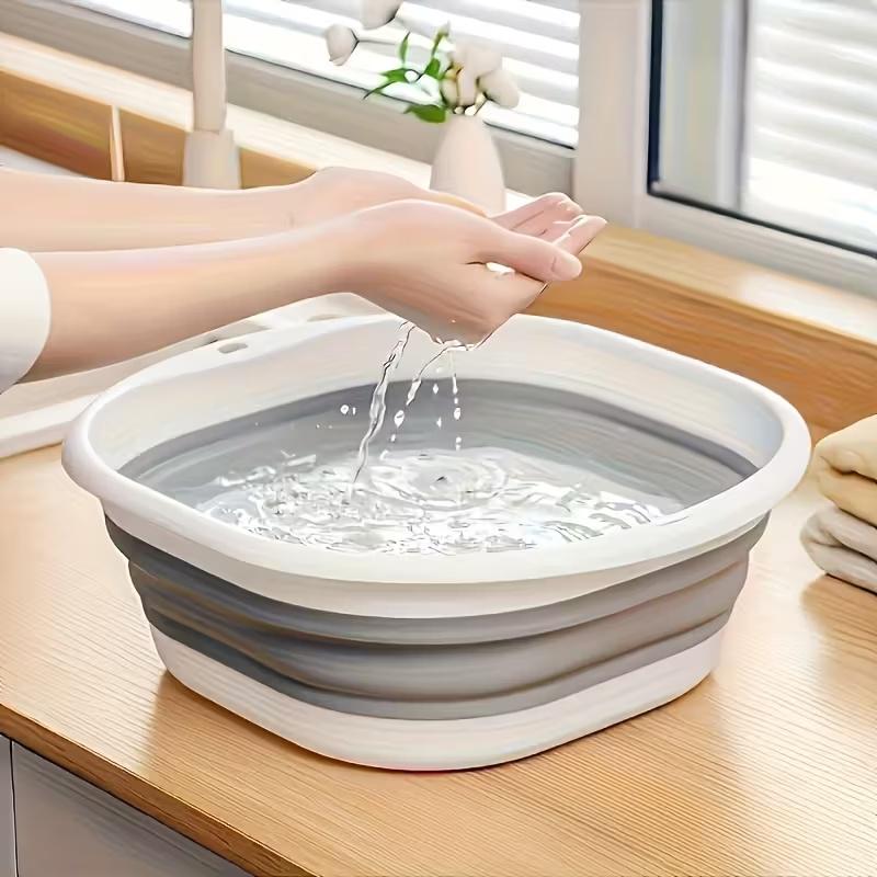 Space-Saving Foldable Wash Basin, Durable Plastic, Ideal for Home, Dormitory, Camping, Compact Design, Must-Have Back-To-School Item