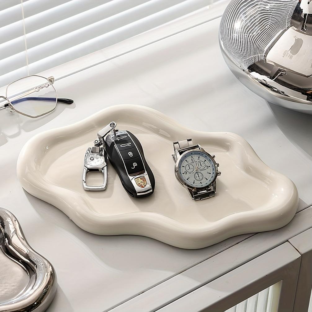 😱 Your Clutter? GONE. Vanity Perfection! | Irregular Wavy Trinket Tray, Silver Catchall Bowl, Aesthetic Key Holder, Jewelry Organizer for Entryway, Modern Home Decor