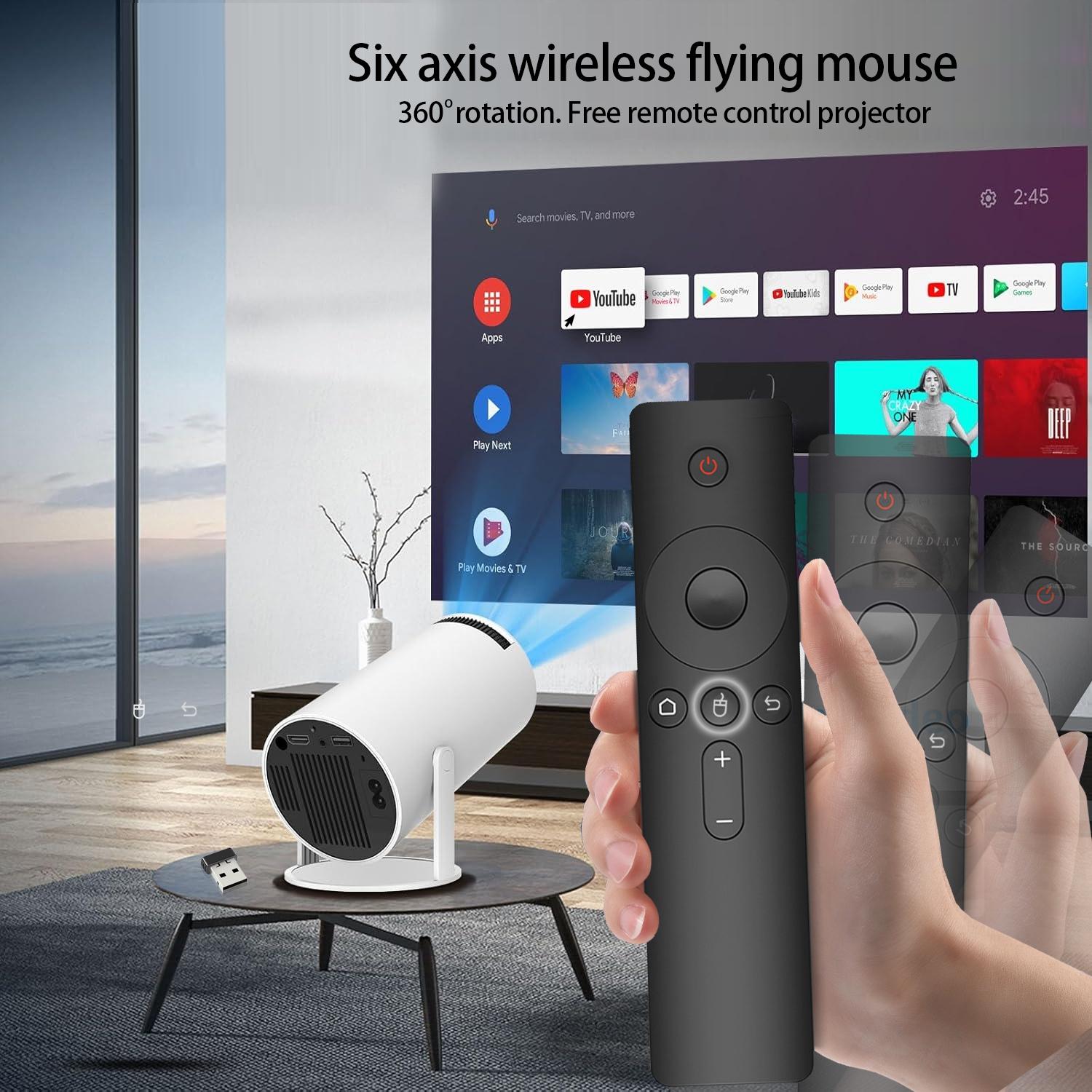 Universal projector remote control, 2.4G wireless 6-axis air mouse remote control, compatible with Hy300Pro, HY260PRO and other projector remote controls.universal replacement model, all-around wireless remote control for projectors Remote Button Control