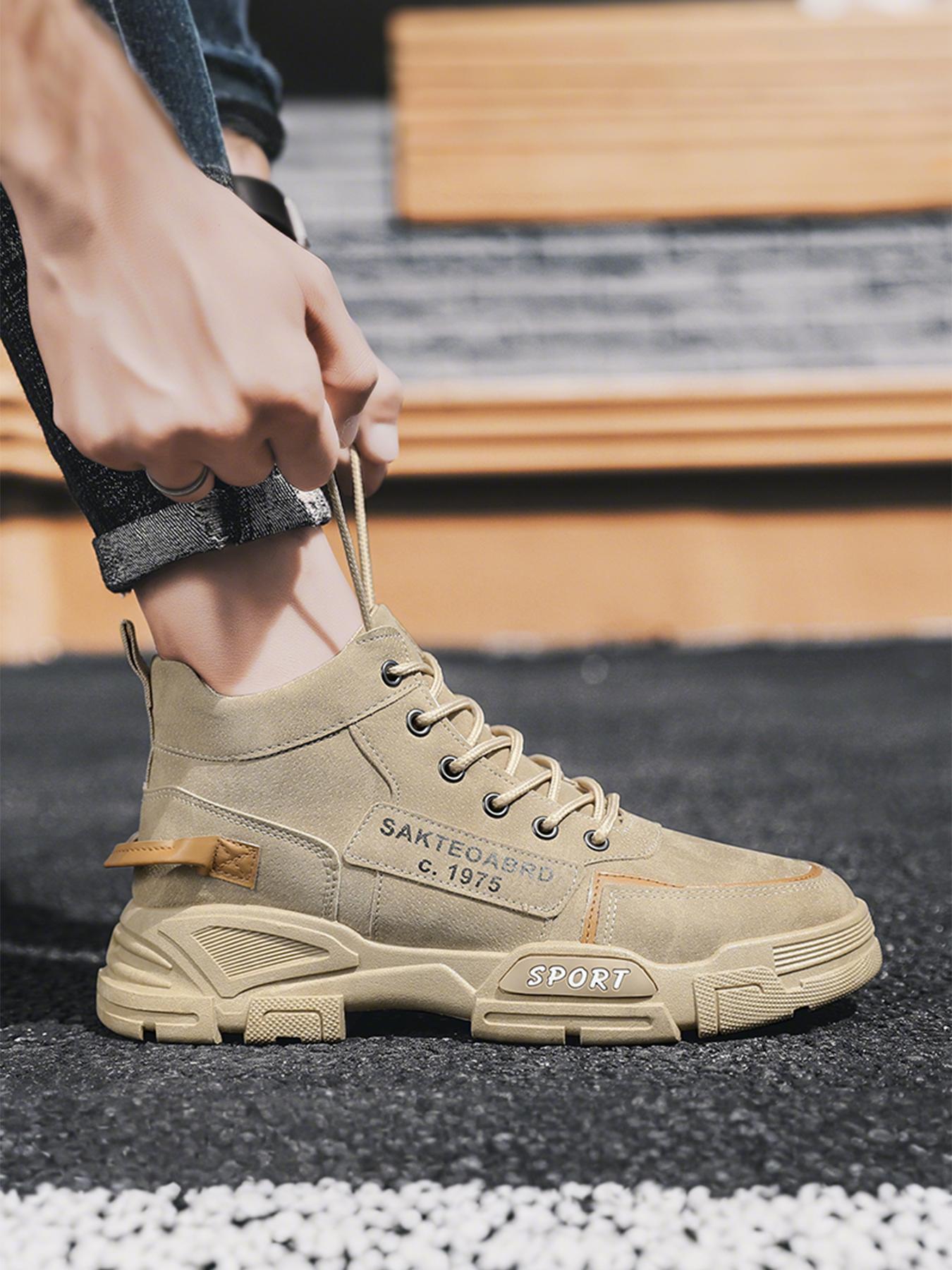 Men's Yellow Work Boots | All-Weather High-Top Boots | British Style Winter Shoes