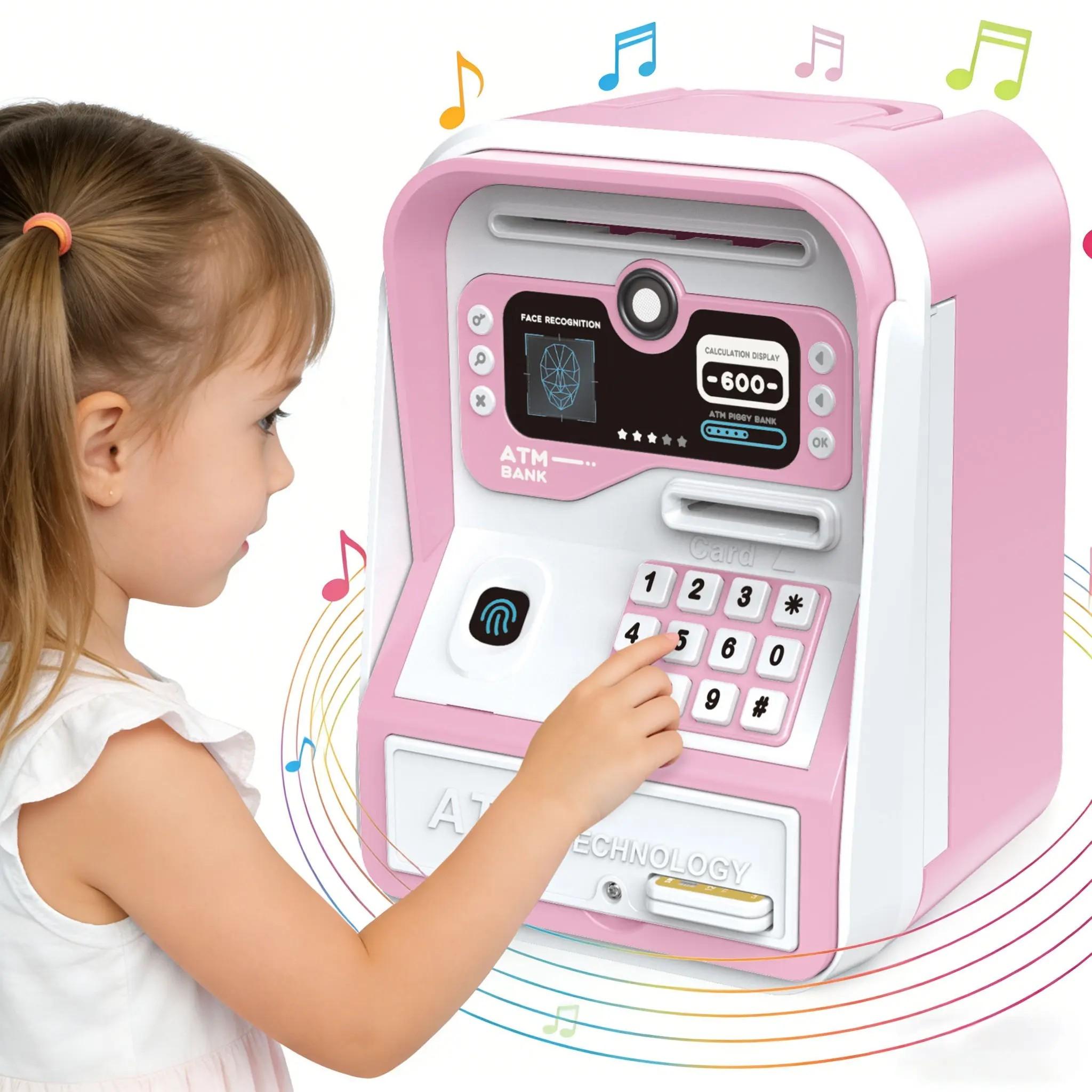Upgraded Atm Deposit Machine, Automatic Money Saving, Password Protected, Easy Operation, Safe & Convenient, Perfect Gift for Kids over 3 Years, Coin Box