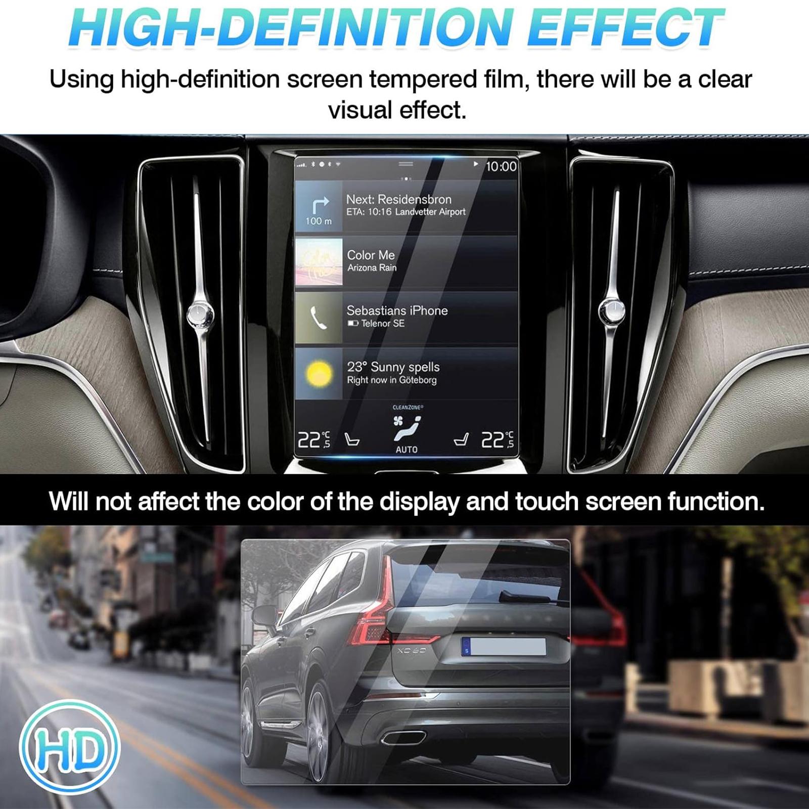 Canvcle 8.7-Inch Screen Protector for 2016-2025 Volvo V90 XC90 S90 XC60 V60 S60 XC40 9H Tempered Glass Navigation Touchscreen Film Easy Install Smooth Touch Protection