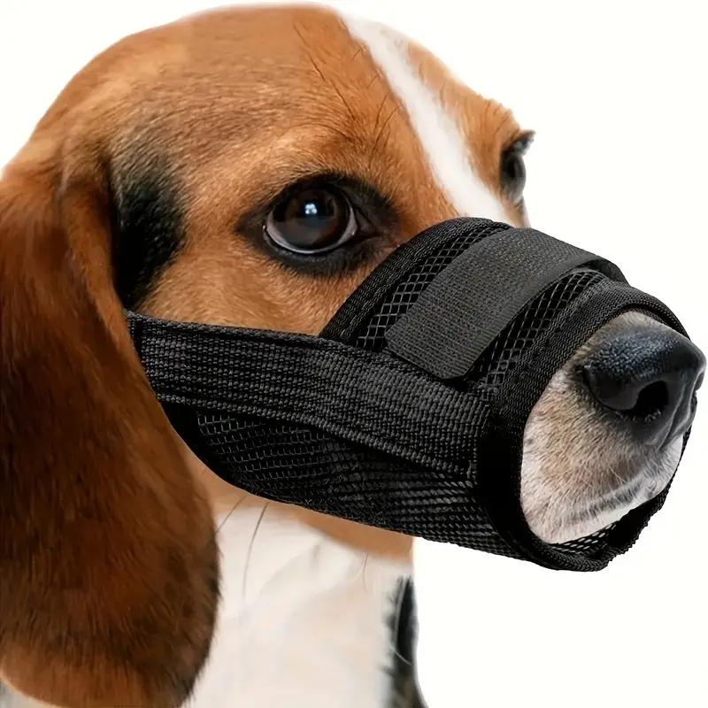 Adjustable Dog Muzzle for Small to Medium Dogs, Breathable Polyester Material, Prevents Biting and Barking, Comfortable Fit Design