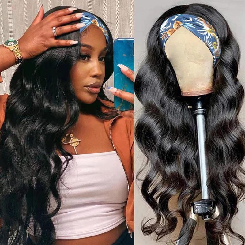 Bling Hair Headband Wig Real Hair Wave Wig 180% Density Remy Real Hair Wigs For Women Brazilian Ready To Wear Wig Headbands