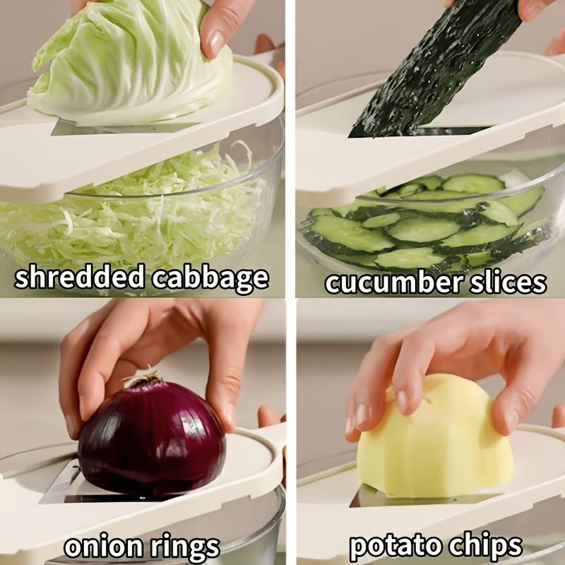 1 Pc Cabbage Shredder & Vegetable Slicer – Durable plastic kitchen tool with comfortable handle for quick shredding and cutting. Perfect for cabbage, cucumber and salad vegetables, efficient veggie prep tool for everyday cooking.