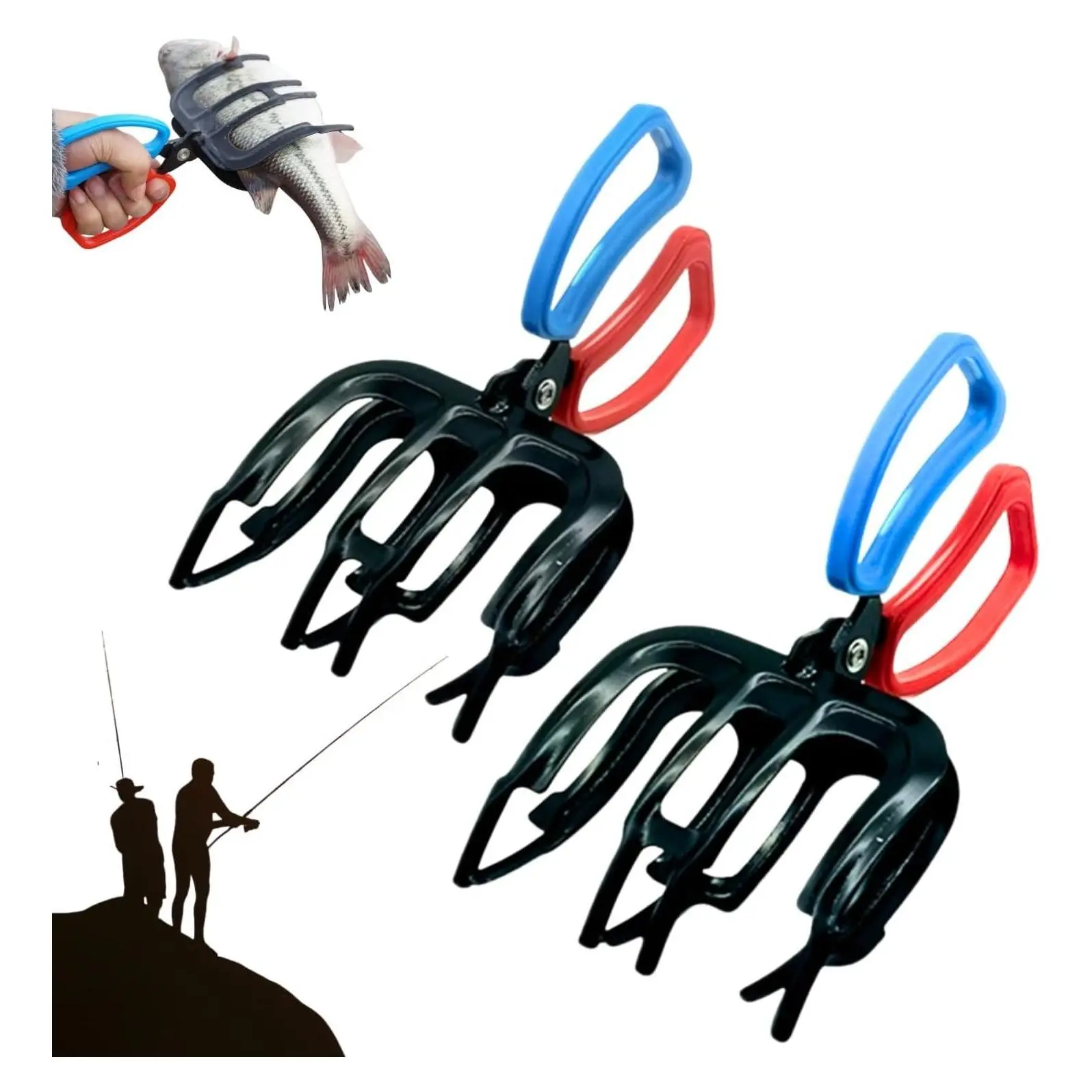 3 Claw Metal Fish Gripper Pliers with Control Clamp, Must-Have Freshwater Fishing Grip Tool and Tackle Holder AccessoryGift