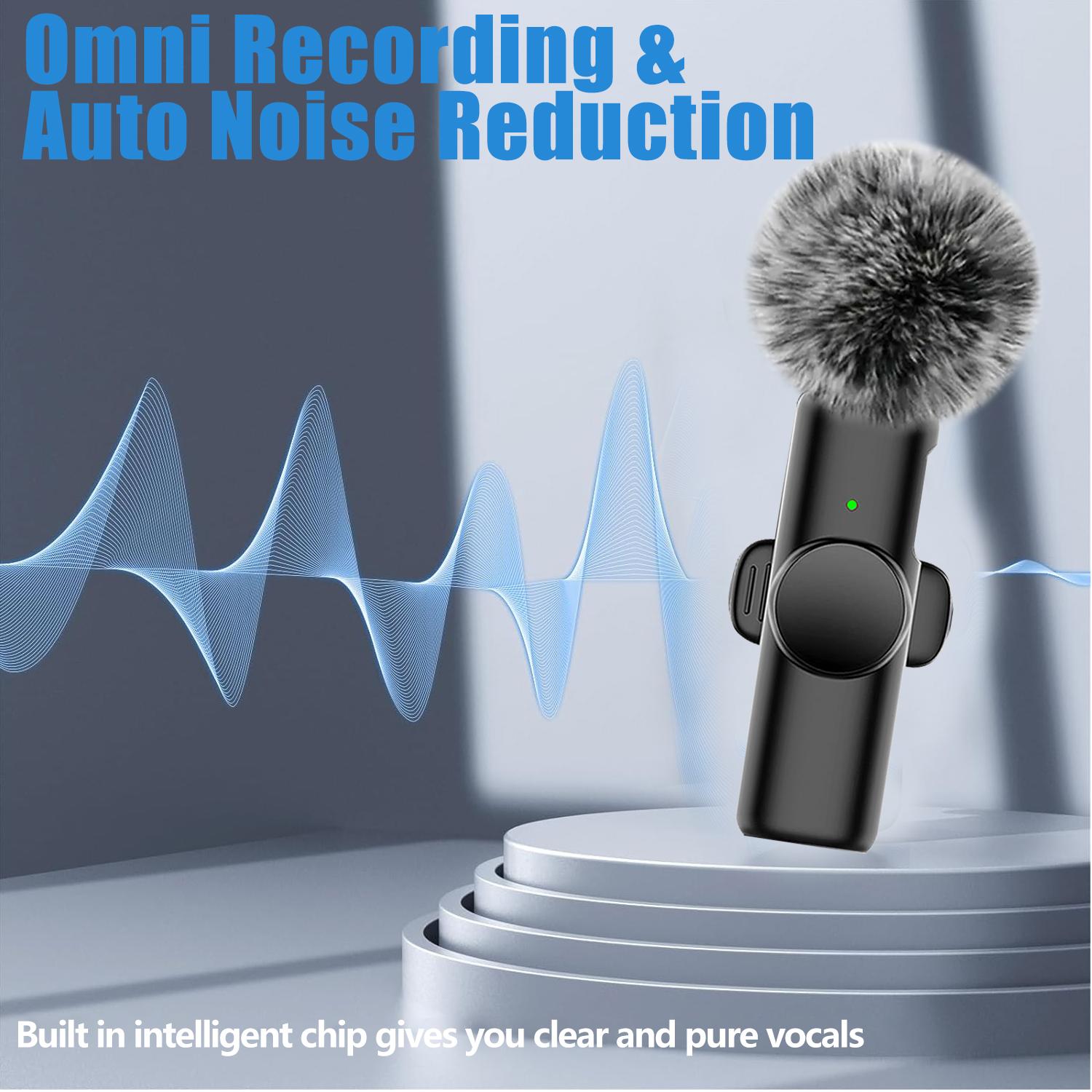 Wireless Lavalier Microphone with Noise Reduction Cover Plug-Play Professional Noise Reduction Recording Clip Mic Plug-Play for Video Recording Interview Podcast Wireless Mic for PC, IOS, Andriod, Record Vlogs, Live Stream, Receiver Wireless Lavalier Microphone with Noise Reduction Cover Plug-Play Professional Noise Reduction Recording Clip Mic Plug-Play for Video Recording Interview Podcast Wireless Mic for PC, IOS, Andriod, Record Vlogs, Live Stream, Receiver