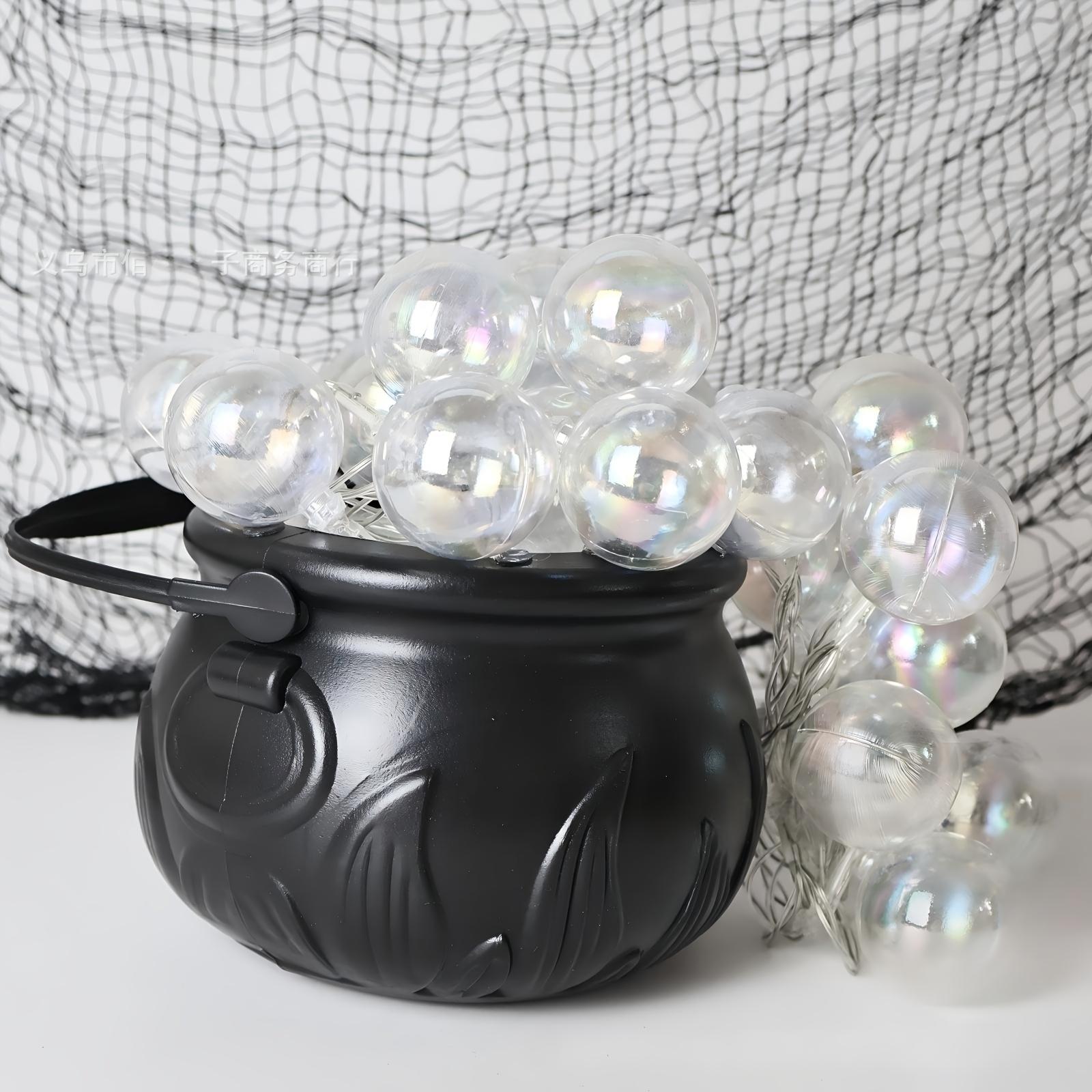 Halloween Witch Cauldron Indoor Decoration - DIY Bubbling Cauldron Set, Black Plastic Bowl Magic Spell Party Decoration - Horror Vintage Decoration for Home Kitchen Room Parties, Witch Cauldron Halloween Decoration