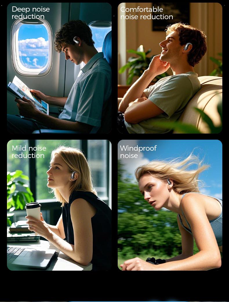 MINISO MS188 Open Ear Headphones Wireless Earphones,OWS Bluetooth 5.4 Earphones Comfortable Wear Touch Control Electronic Headphones(For Kevin)