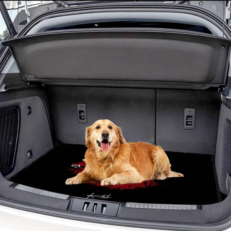 1pc red lip pattern + "get naked" slogan trunk liner - 29.53 x 39.37 inches, durable polyester fiber, protects the trunk and reduces wear and tear, trunk liner, vehicle interior upgrade, strong design pad, high-quality material