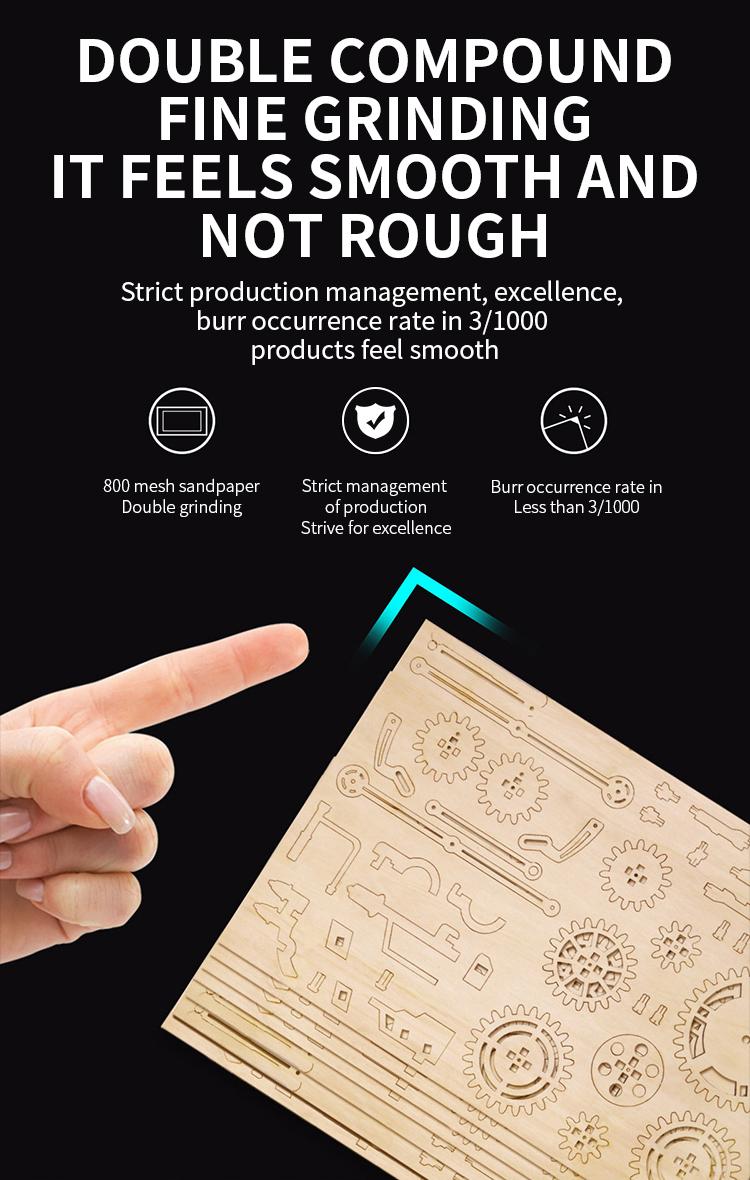 Blue Camper Wooden Puzzle, Wood Car Model, 3D Assembly Toy, Educational Intelligence Toy, Realistic Car Series Decoration