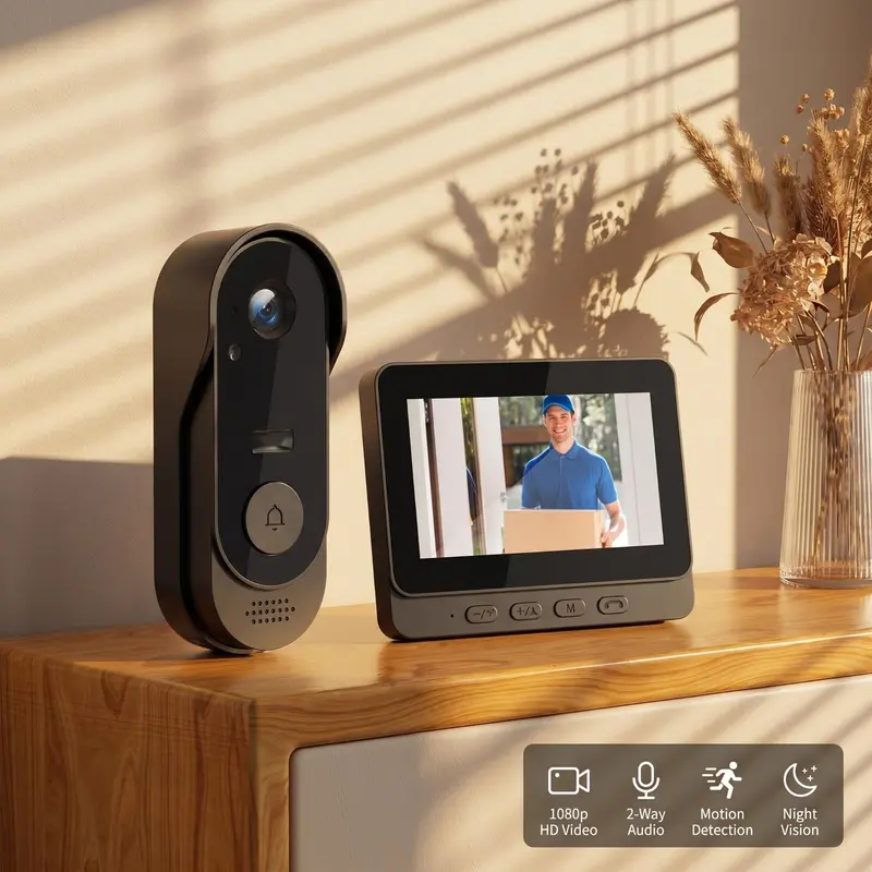 【Fall Deals】X8 Wireless Video Doorbell Camera (1080P HD, 1000mAh Rechargeable), 170° Wide-Angle, Night Vision, 2-Way Talk, 50-80m Range, IP65 Waterproof Home Security Sensor Alarm Video Intercom