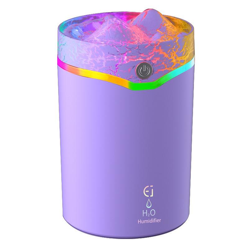 Volcano Simulation Aroma Lamp Humidifier, Home Bedroom Desktop Silent Mist Spray, Colorful Atmosphere Light, Quiet Water Sprayer