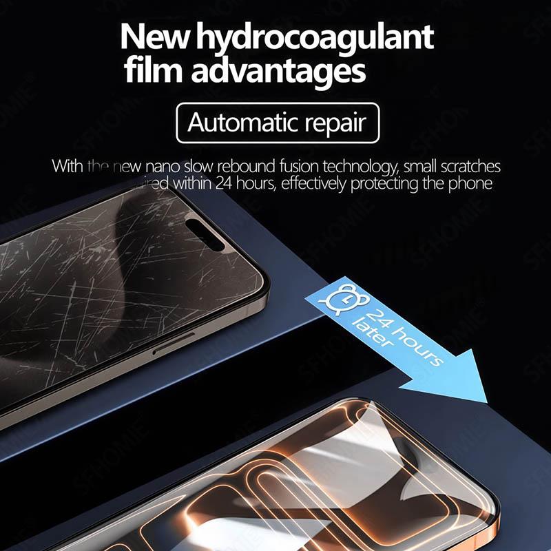 3 PCSScreen Protector Suitable For IPhone 17 Air 17 Pro 17 Pro Max,Suitable For IPhone 16e 16 16 Plus 16 PRO 16 PRO MAX 15 15 Plus 15 PRO 15 PRO MAX 14 14 Plus 14 PRO 14 PRO MAX Hydrogel Film Auto Repair Anti-Scratch Fingerprint Resistant Touch Sensitive