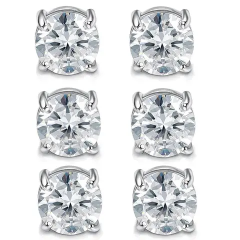 Magnetic Diamond Earrings for Men Women No Piercing Non Perforated Studs Anti-Allergy Fake Crystal Jewelry 6mm 8mm