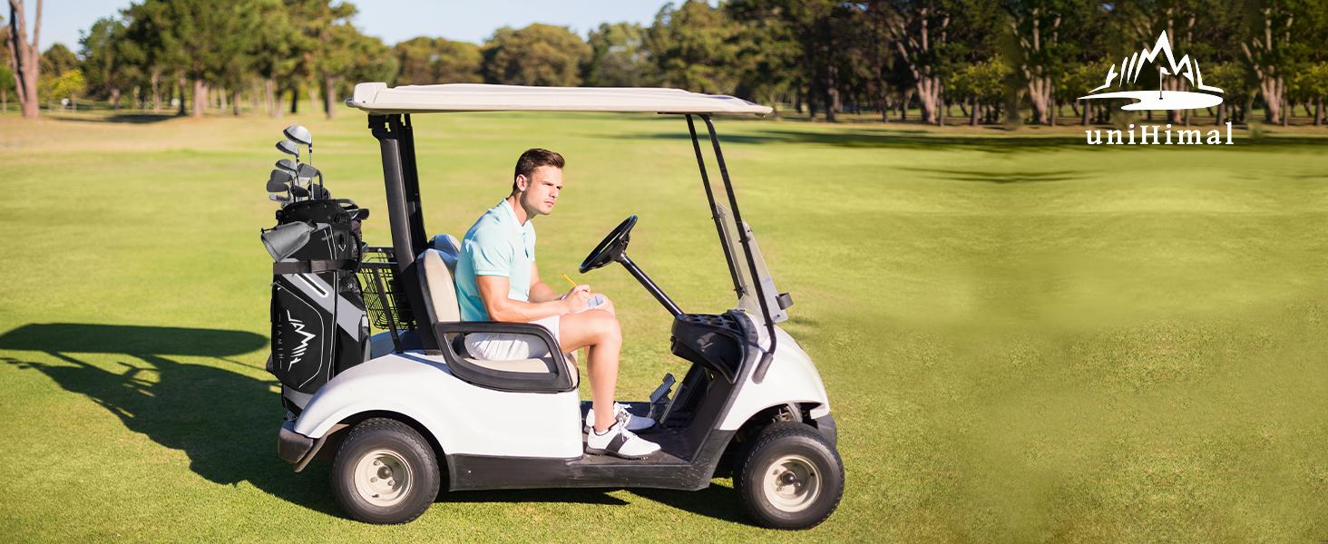 14-Way Golf Stand Bag, Premium Lightweight Golf Bag with Full-Length Dividers, Interchangeable PE-Padded Straps & Stabilizing Kickstand - Plush-Lined Top with Waterproof Cover