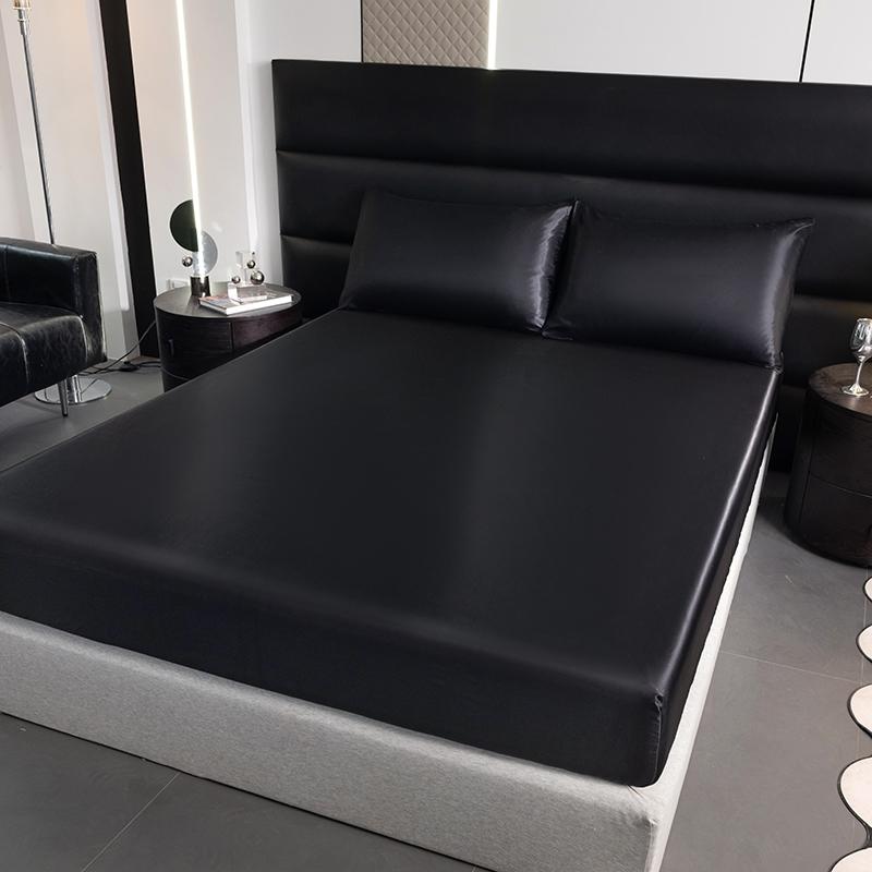 2/3pcs silky satin solid color fitted bed sheet set, dust-proof and dirt-resistant mattress cover, skin-friendly and breathable, cool and comfortable, silk-like bedding, Satin bed sheets, Cooling sheet set, suitable for bedroom/hotel, multiple sizes 2/3pcs silky satin solid color fitted bed sheet set, dust-proof and dirt-resistant mattress cover, skin-friendly and breathable, cool and comfortable, silk-like bedding, Satin bed sheets, Cooling sheet set, suitable for bedroom/hotel, multiple sizes