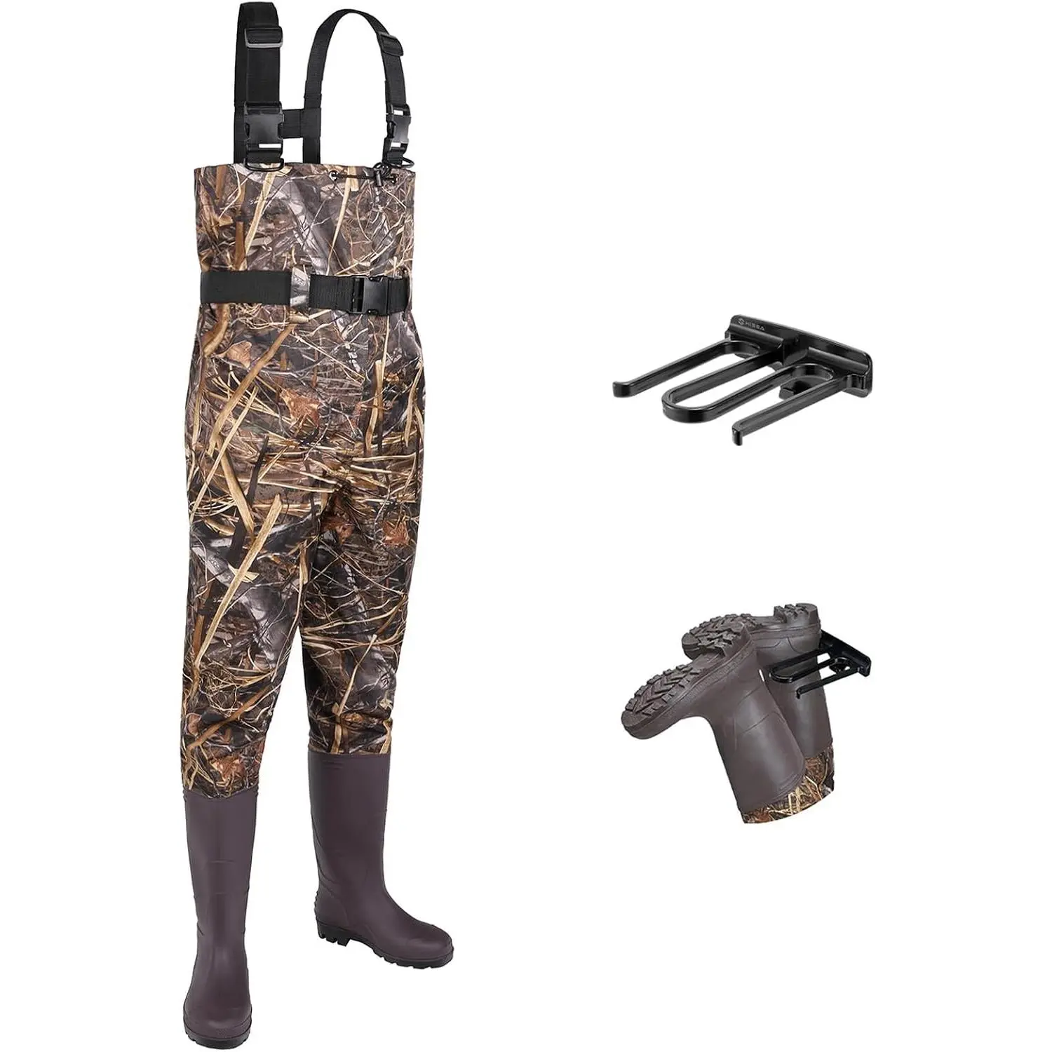 Unisex Waterproof Fishing Chest Waders with Boots, Multi-Size Nylon Construction for Men and Women (Sports & Outdoor Professional Clothing)