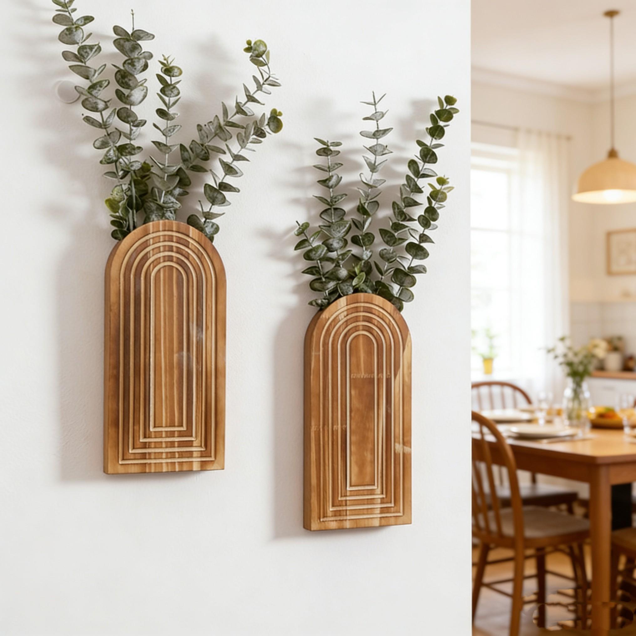 2 Wall-Mounted Dried Flower Plant Shelves, Simple Home Decor, Hanging Wall Rack for Living Room, Bedroom, Kitchen, Restaurant
