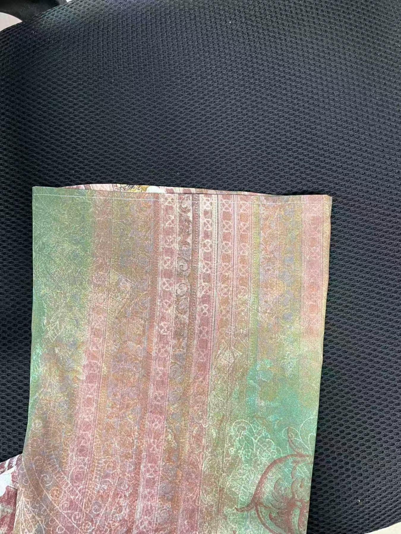 Women's Vintage Floral Print Rhinestone Long Robe, Dubai Style Kaftan Evening Dress, Ramadan Eid Abaya