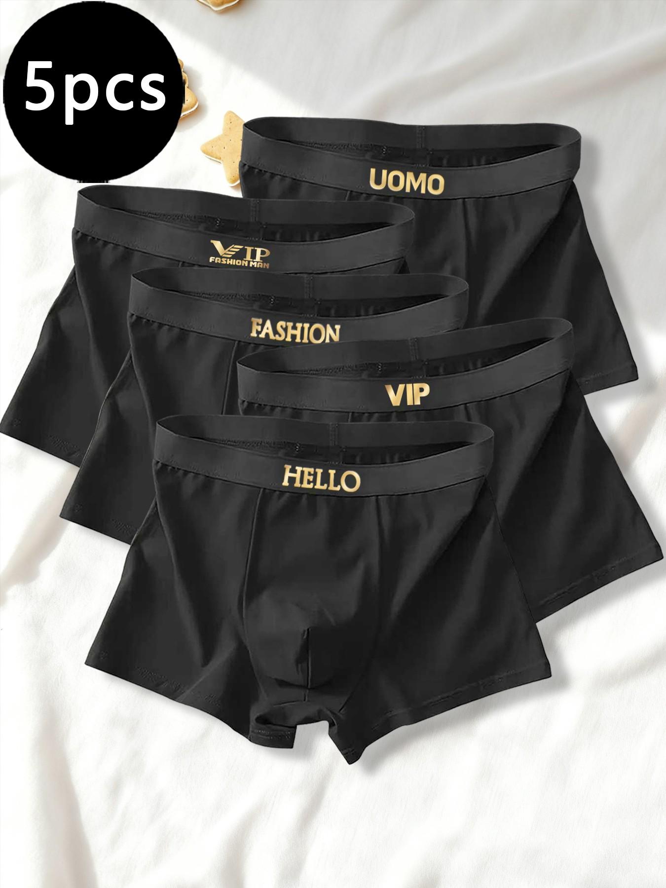 Pack of 5 stylish men's underwear, soft and breathable, simple and versatile, suitable for daily wear