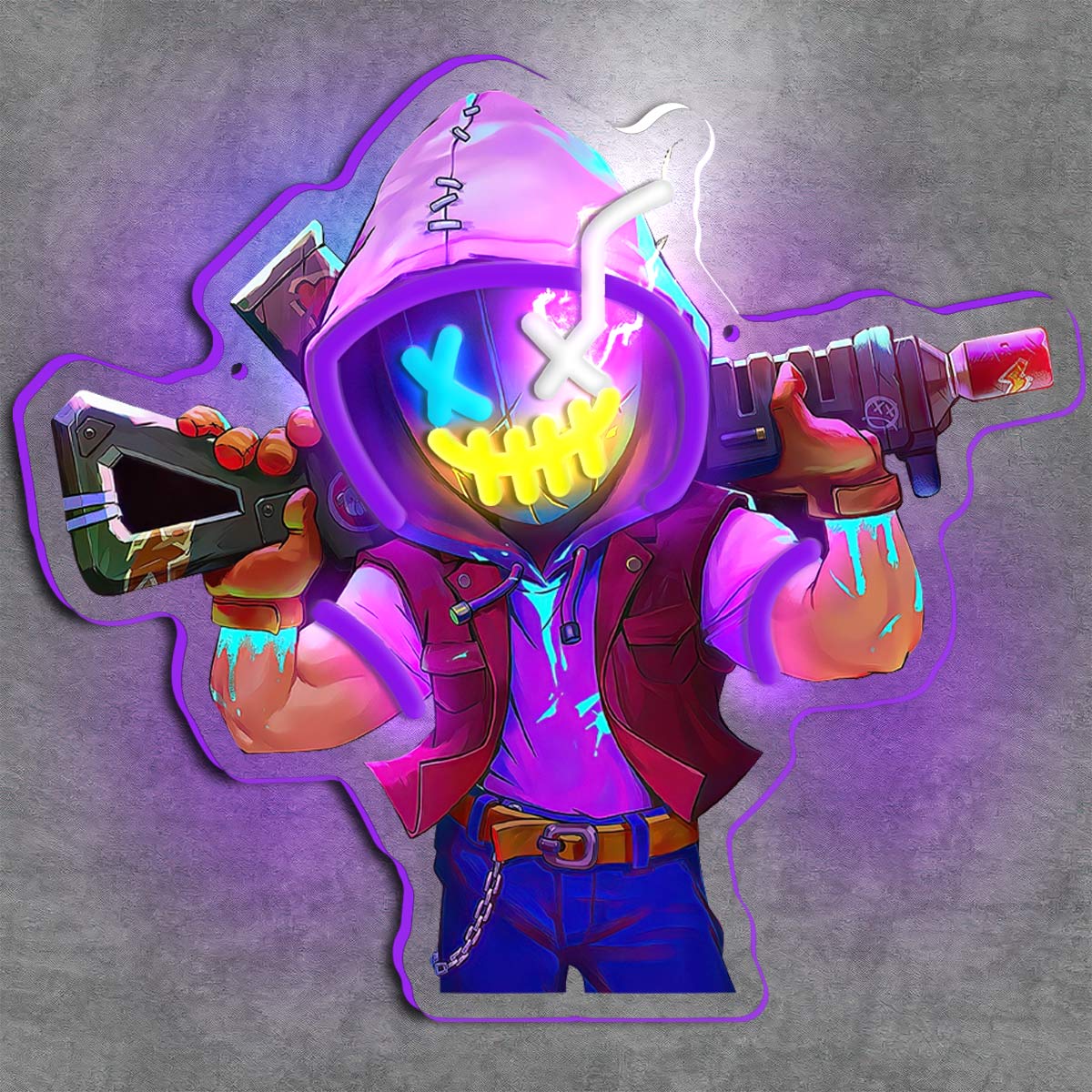 Joker Neon Sign, Anime Led Light for Wall Decor Clown Game Neon Signs for Bedroom Man Cave Brithday Party Gaming Room Decor Gifts for Gamer Men