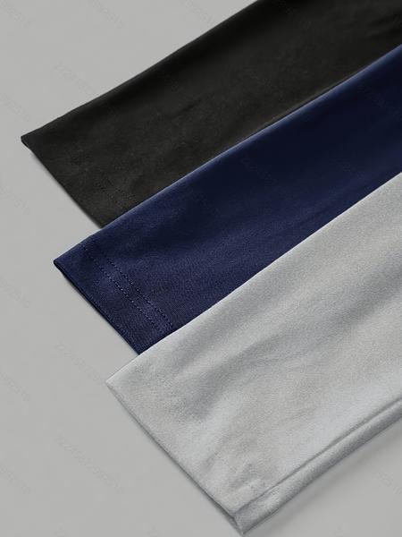 Women's Casual Slim-Fit Long Sleeve Round Neck Tops, 3-Pack Plain Solid Color Shirts for Fall & Winter, Versatile Daily Wear