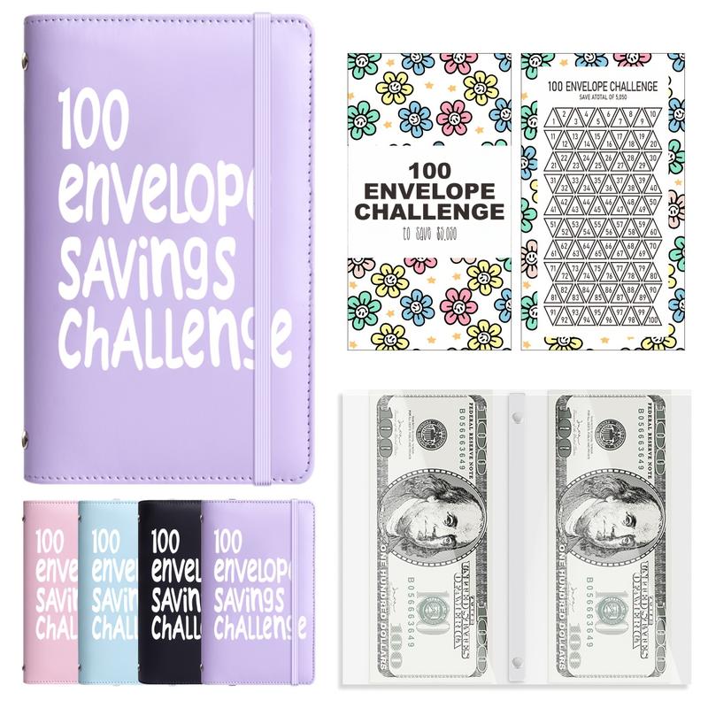 100 Days  Saving Challenge Coin Envelope BudgetStorage Book - Binding Covers With Daily Savings Tracker,Habit-Forming System, And Cash Savings Goal Of $5050Develop A Consistent Savings Habit