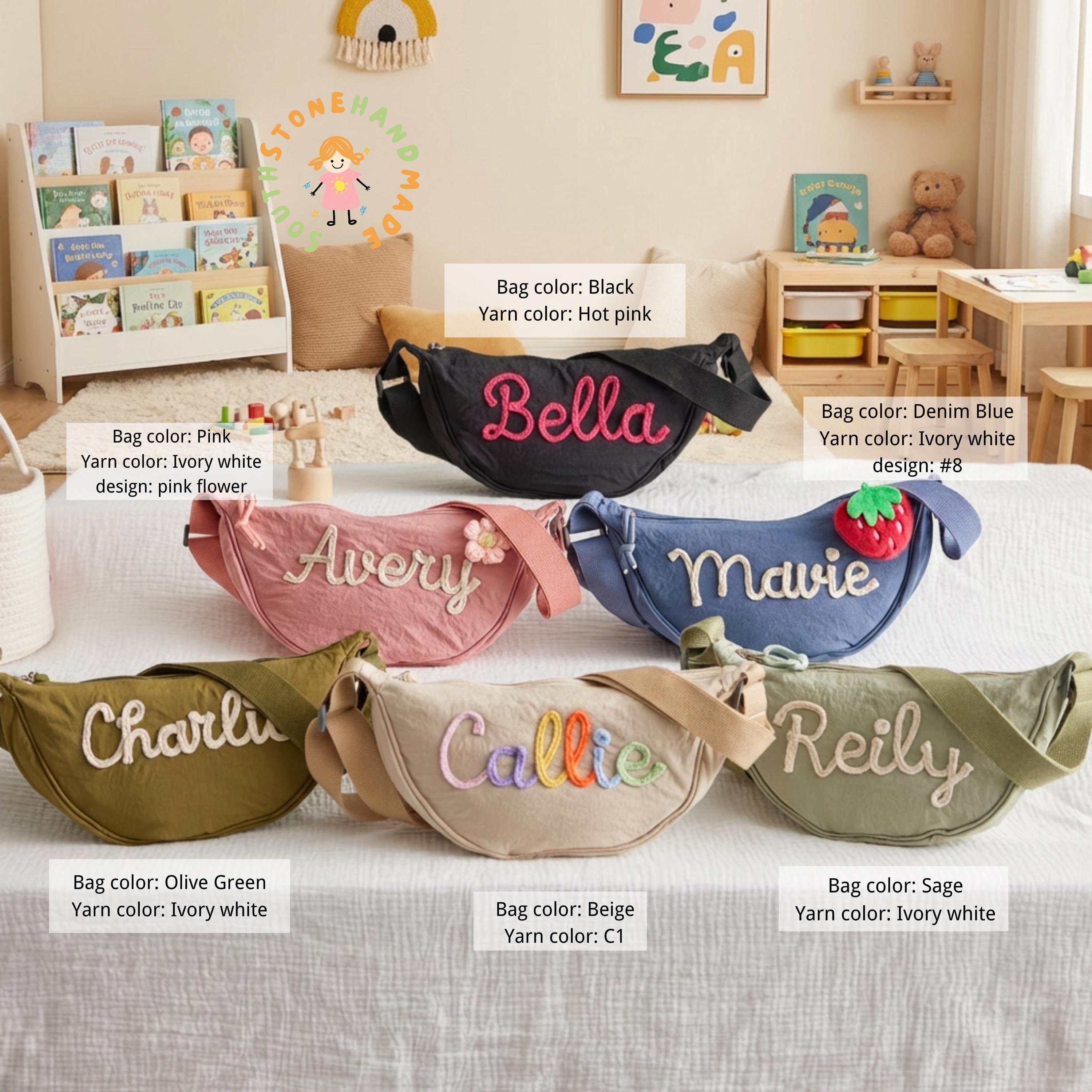 AS1042 Customized Name Personalized Dumpling Bag DIY Light Crossbody One Shoulder Exclusive Customized Bag Birthday Gift