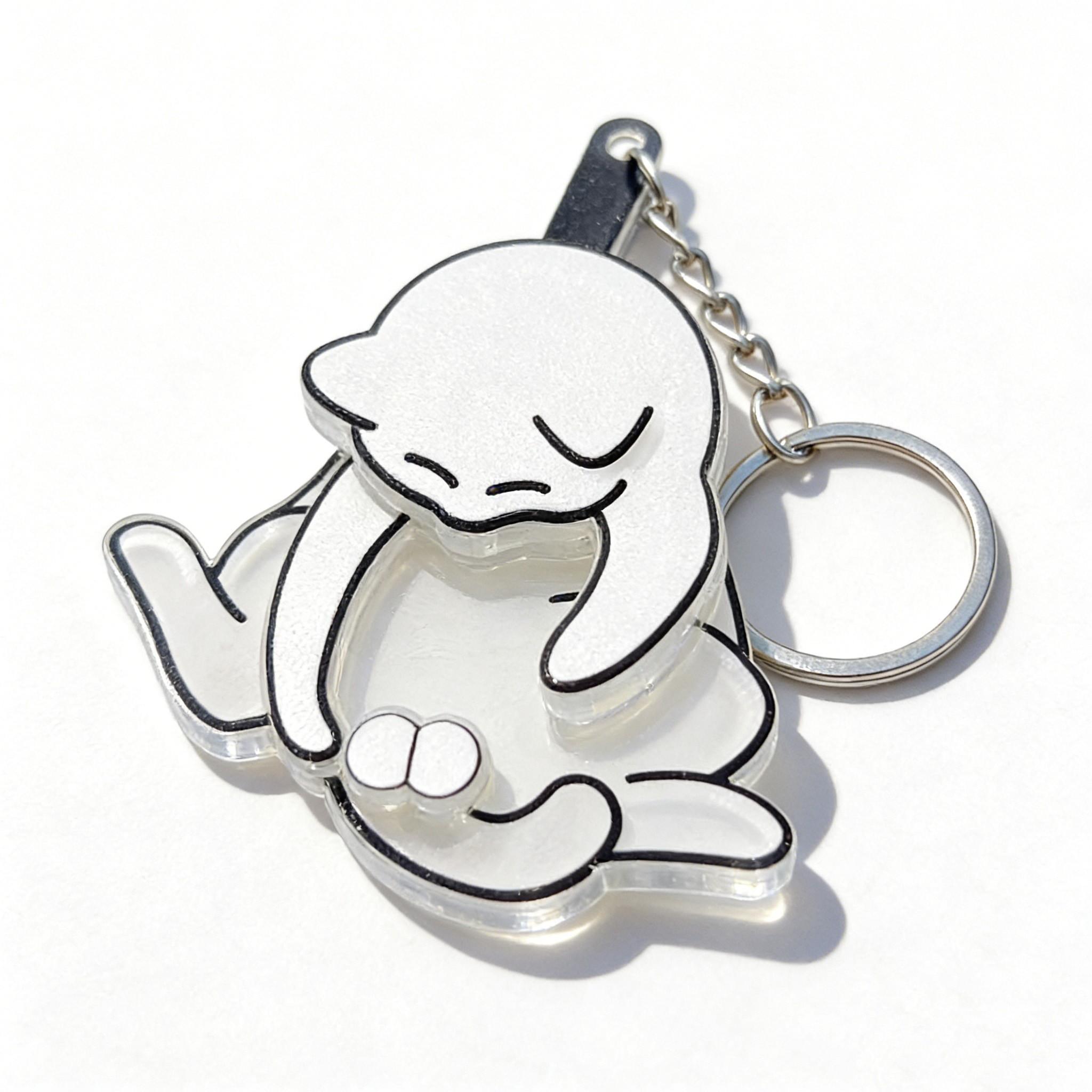 Cartoon Rotatable Cat Keychain Set, Acrylic Pendant, Creative Backpack Decoration for Students, 2 Pieces