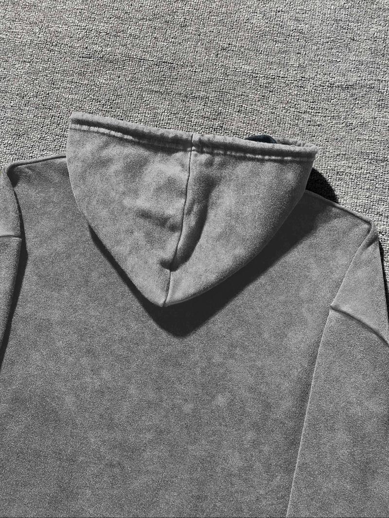 Men's hooded sweatshirt fashion trend casual hoodie, street Y2K heavy metal print men's autumn and winter wear