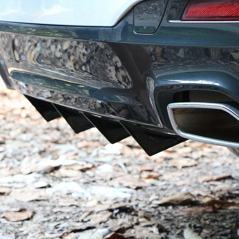 4 black ABS plastic rear bumper mouth diffusers shark fin rear wings, suitable for most car models - fashionable and realistic design, easy to install, car exterior accessories, car exterior decoration; fashionable black; durable ABS