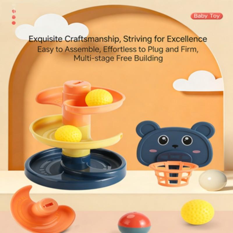 Baby Basketball Track Toy Suitable for Ages 3+, DIY Educational Toy for Infants Boys Girls Aged 2-6 Years, Fun Learning Activity